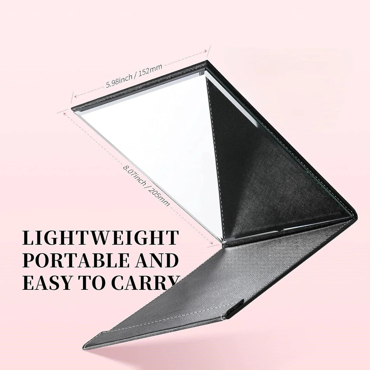 Compact makeup mirror with stand