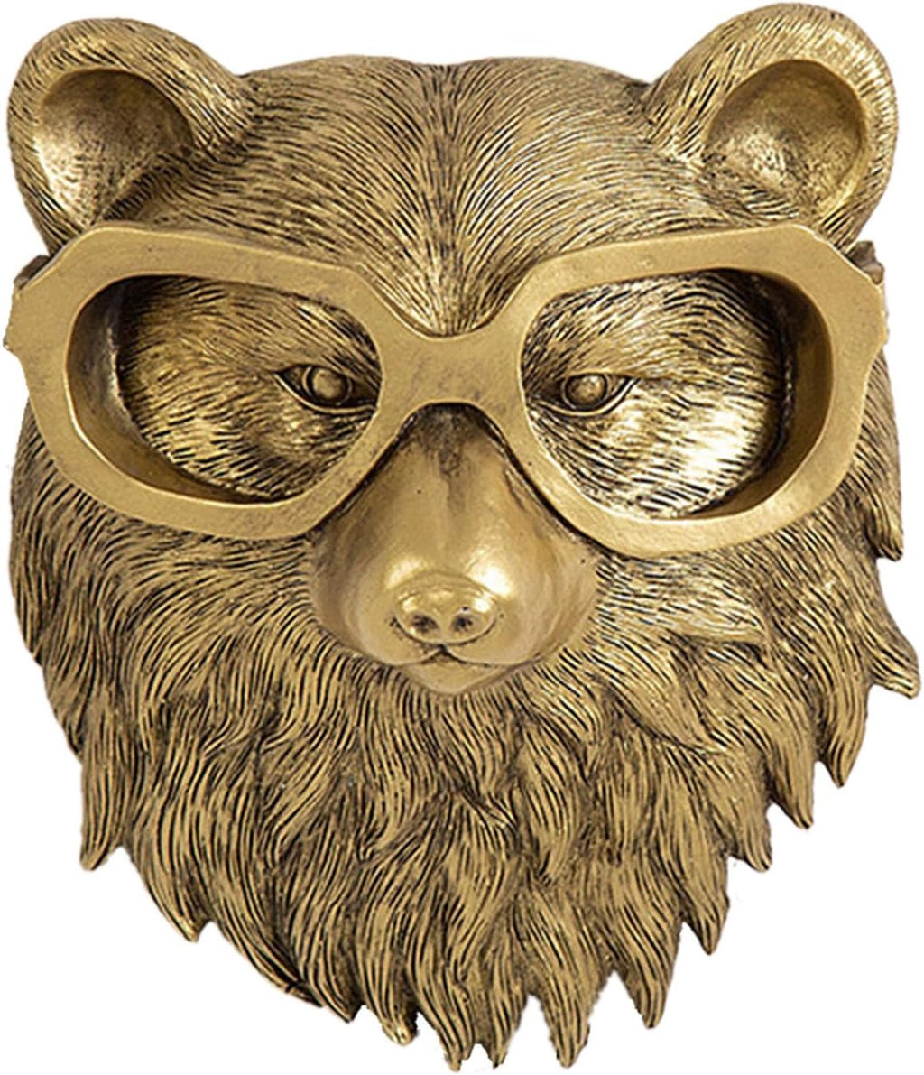Resin Animal Head Wall Sculptures with Hand-Painted Details