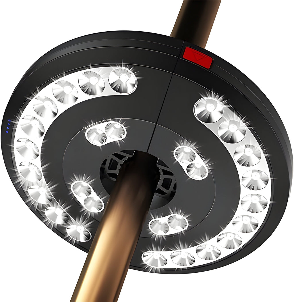 LumoClip LED Shade Light with Battery | 3 Brightness Levels & 360° Light | USB Charging | For Balcony, Garden & Camping