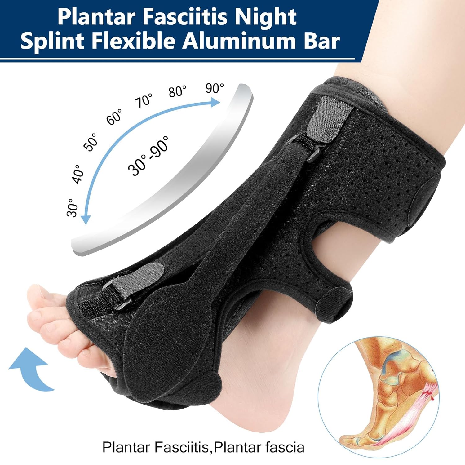 Night splint for plantar fasciitis