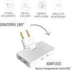180° swiveling 3-way socket (EU plug)