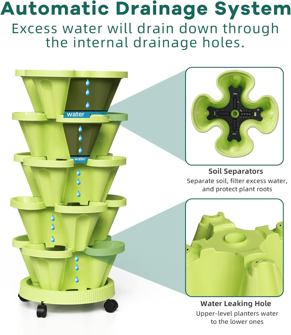 6-Layer Vertical Plant Tower – Three-dimensional Flowering System for the Garden