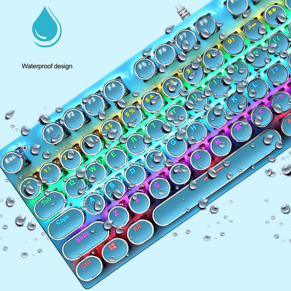 87-Key Mechanical Gaming Keyboard RGB Backlit Blue Switch