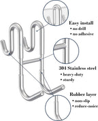 Rust-resistant door-mounted shower hook – Strong multifunctional hanging hook