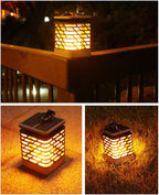 Solar LED garden lantern with ribbed design – Decorative outdoor lighting for garden