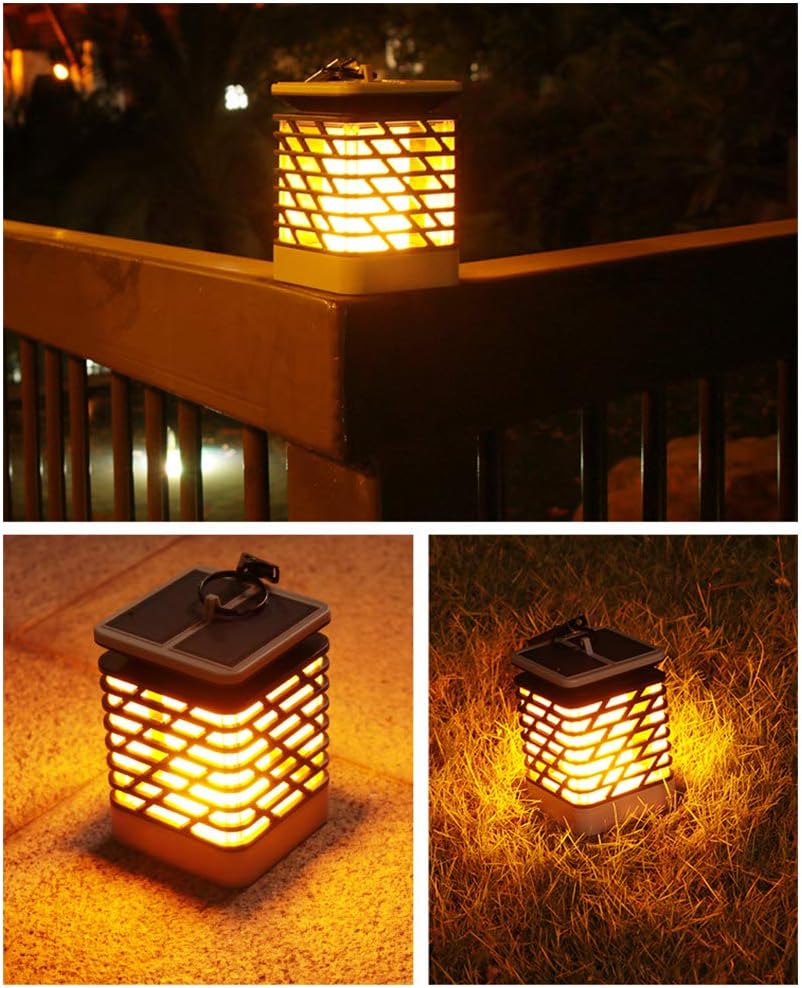 Solar LED garden lantern with ribbed design – Decorative outdoor lighting for garden