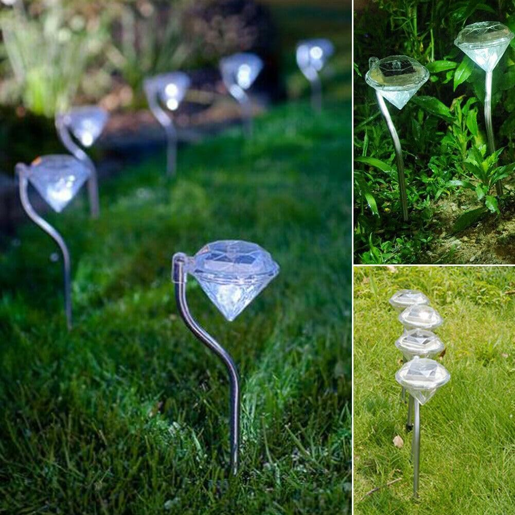 Solar Garden Light in Diamond Shape – LED Lamps for Outdoor Decoration and Lighting