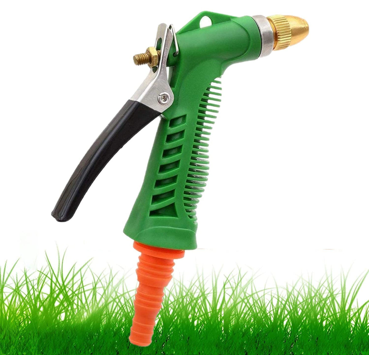Adjustable high-pressure garden hose nozzle with copper head