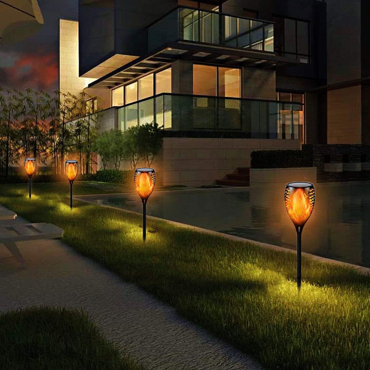 Solar-Tiki-Torches | Solar-Torch Light with Flickering Flame