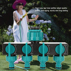 Universal 4-way garden hose splitter – Adjustable faucet splitter