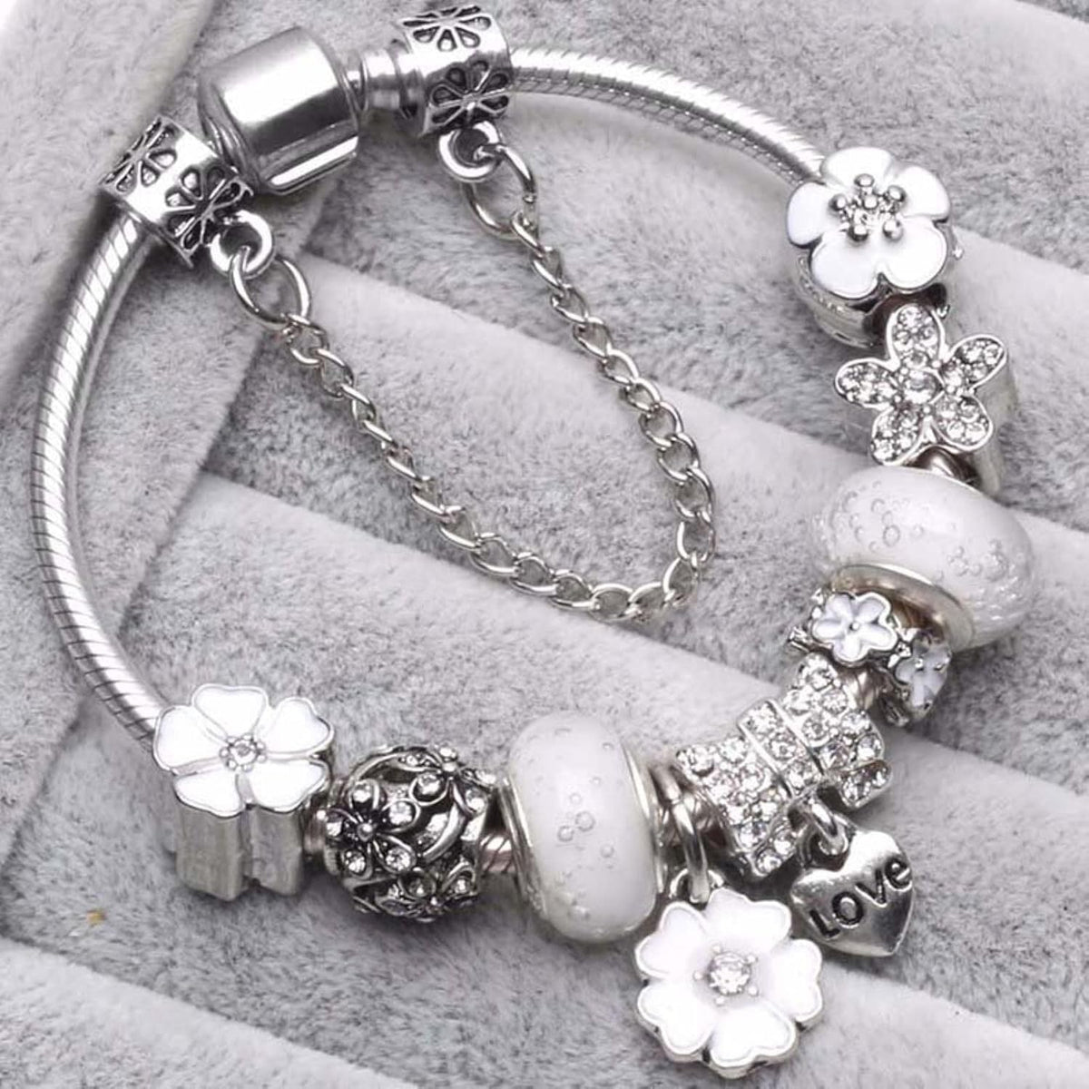 Charm Bracelet Floral Elegant Gift