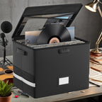 Fireproof Record Storage Case – Waterproof Organizer for 150+ 12-Inch Records – Arcion