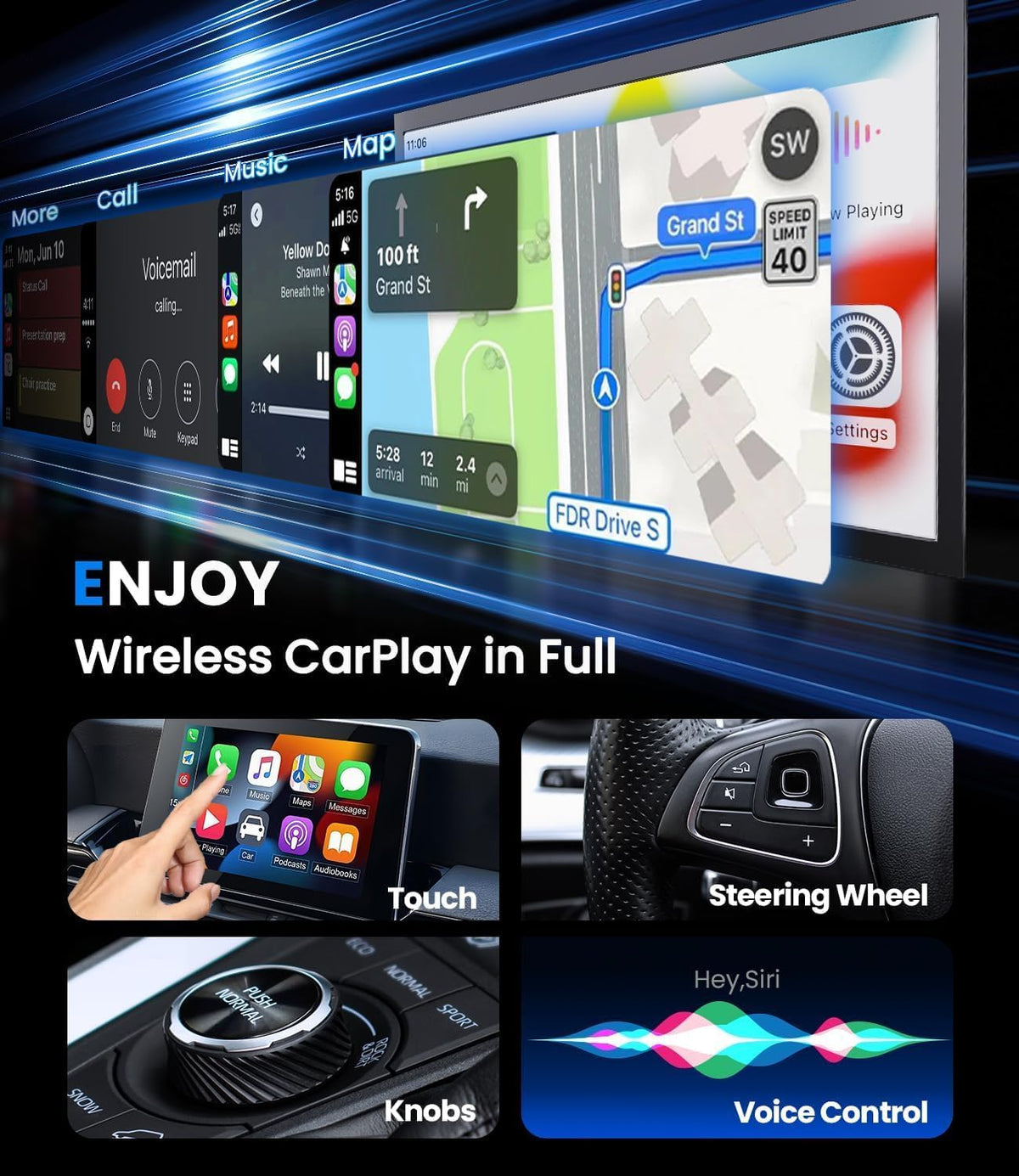 Mini Wireless CarPlay Adapter with Dual-Band Connection and Compact Design – Novaro