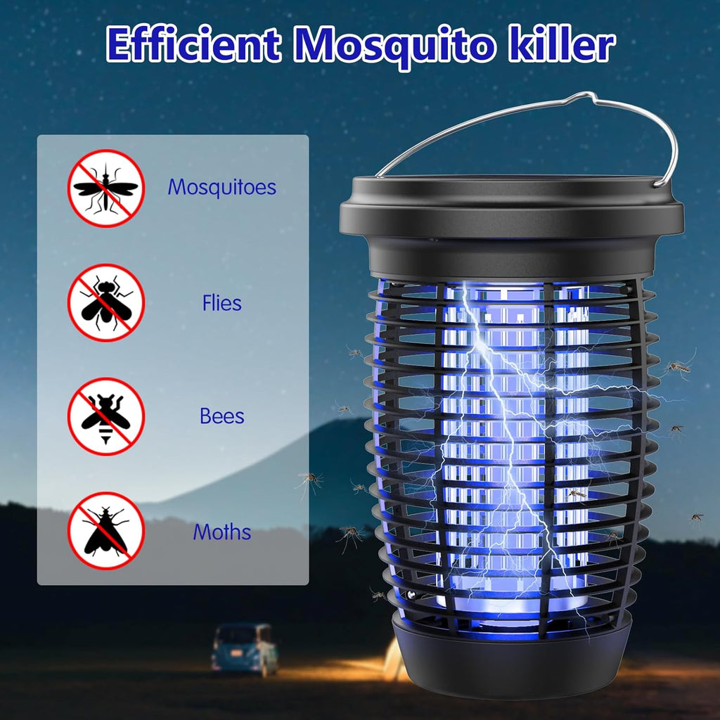Solar Bug Zapper 2-in-1 Mosquito Killer Lamp – 4500V Indoor & Outdoor Fly Trap