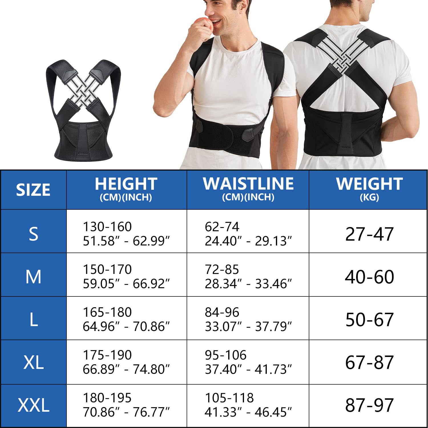 Back Posture Corrector | Adjustable, Breathable Design for Men & Women to Improve Posture and Reduce Back Pain