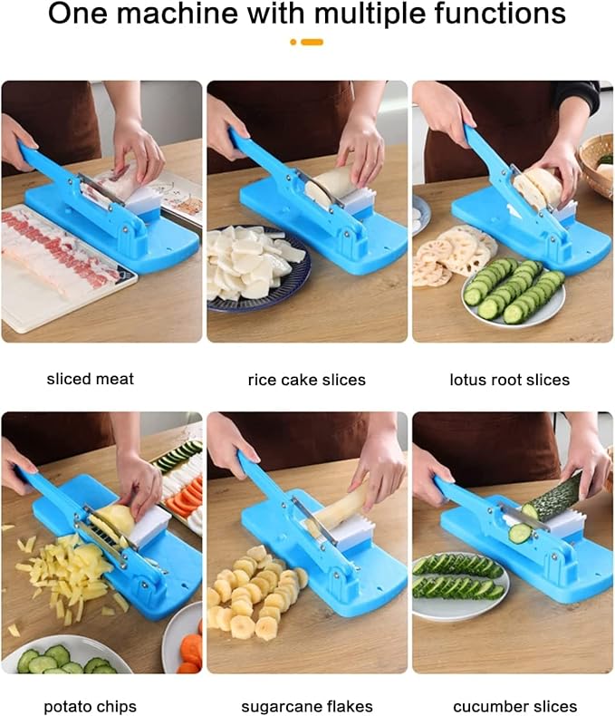 Manual Multifunctional Food Slicer – Robust Meat & Vegetable Slicer for Frozen Goods