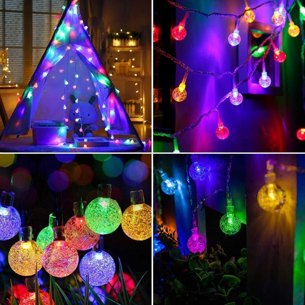 Solar-powered Crystal Ball String Lights