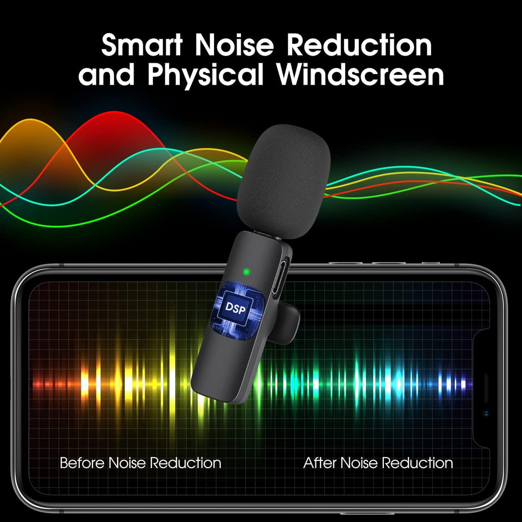 2-Pack wireless microphone for iPhone iPad