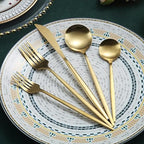 Minimalist Luxury Cutlery Set – 20 pieces, Titanium & Stainless Steel