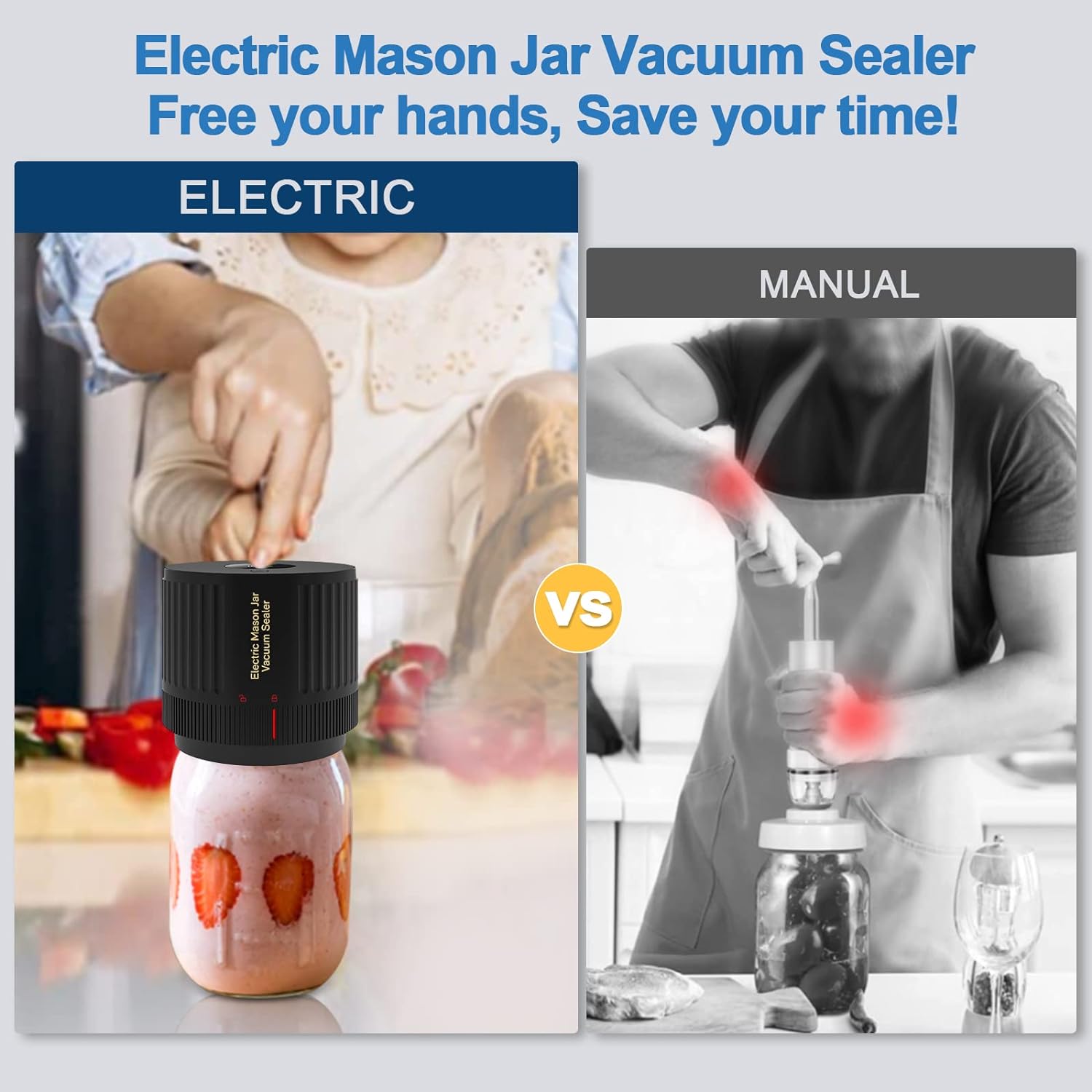 Electric Mason Jar Vacuum Sealer Set - Preserve Freshness Quickly!