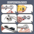 Stainless Steel 20cm Bathroom Shower Grip Bar & Towel Holder