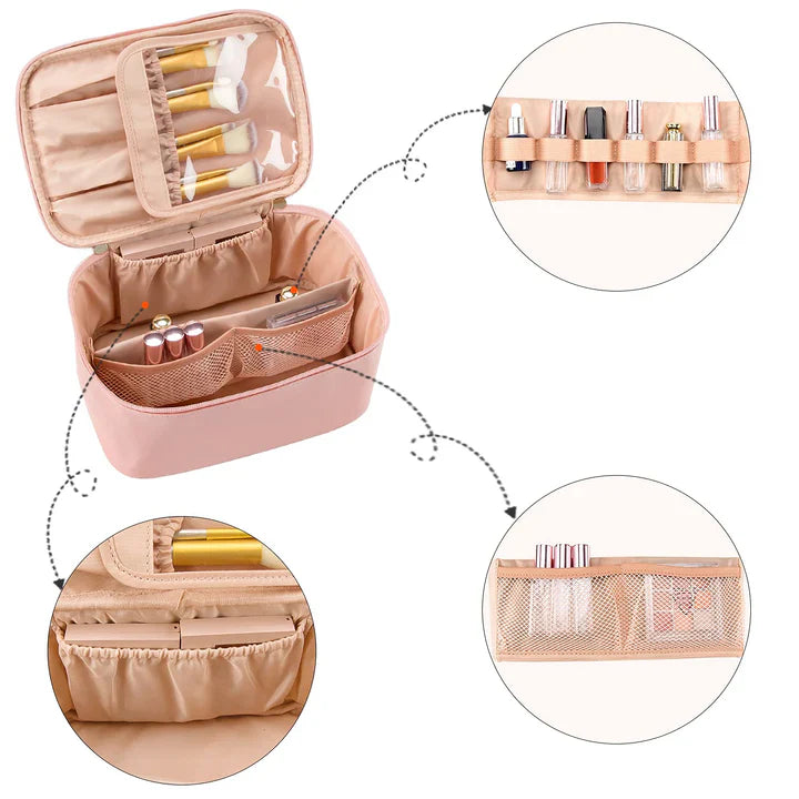 Practical Make-up Organizer for Traveling | With Compartments and Dividers