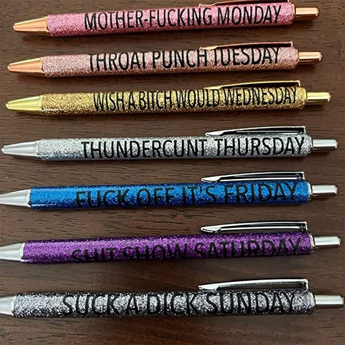 Swear Word Daily Pen Set (7cs* Funny Pens)