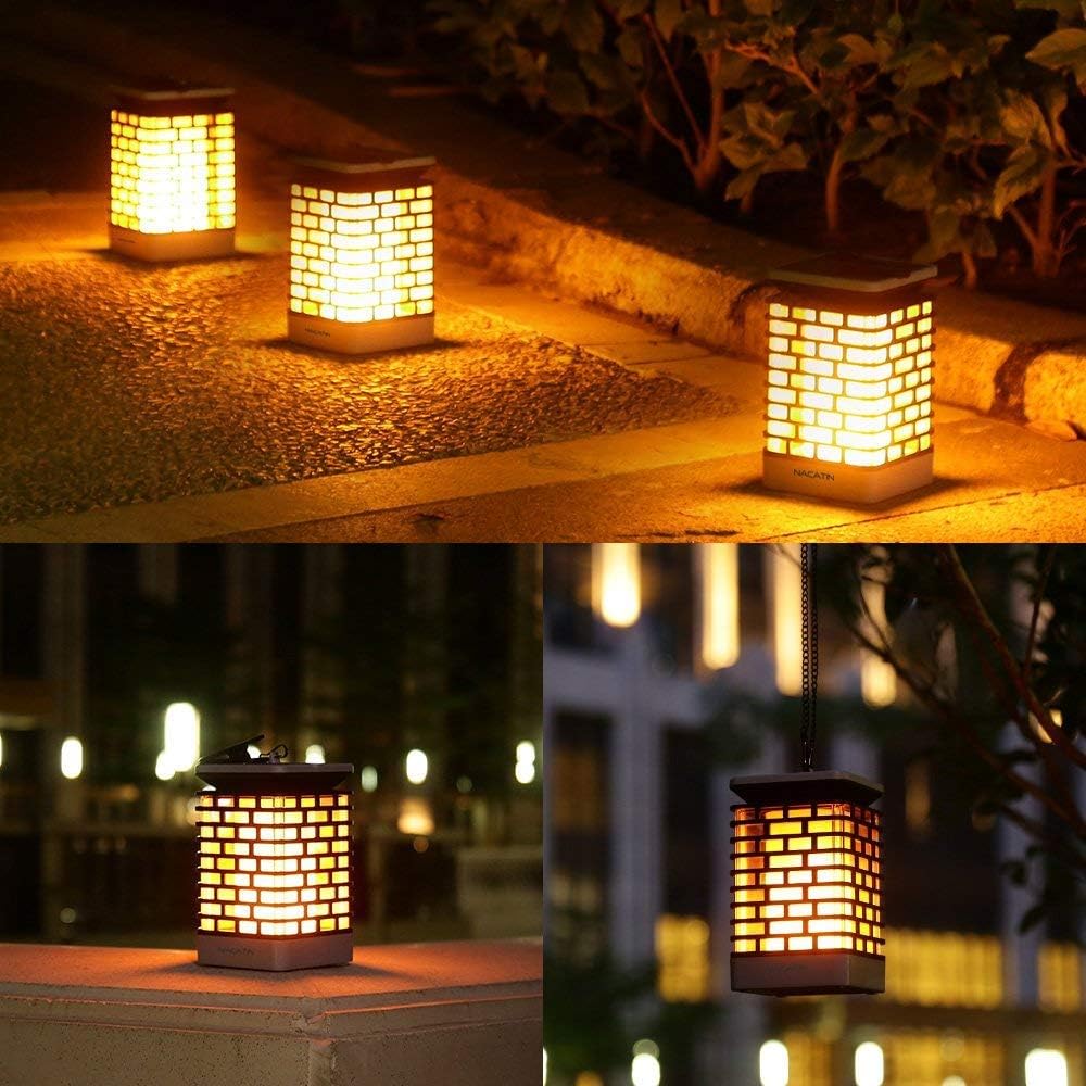 Solar LED garden lantern with ribbed design – Decorative outdoor lighting for garden