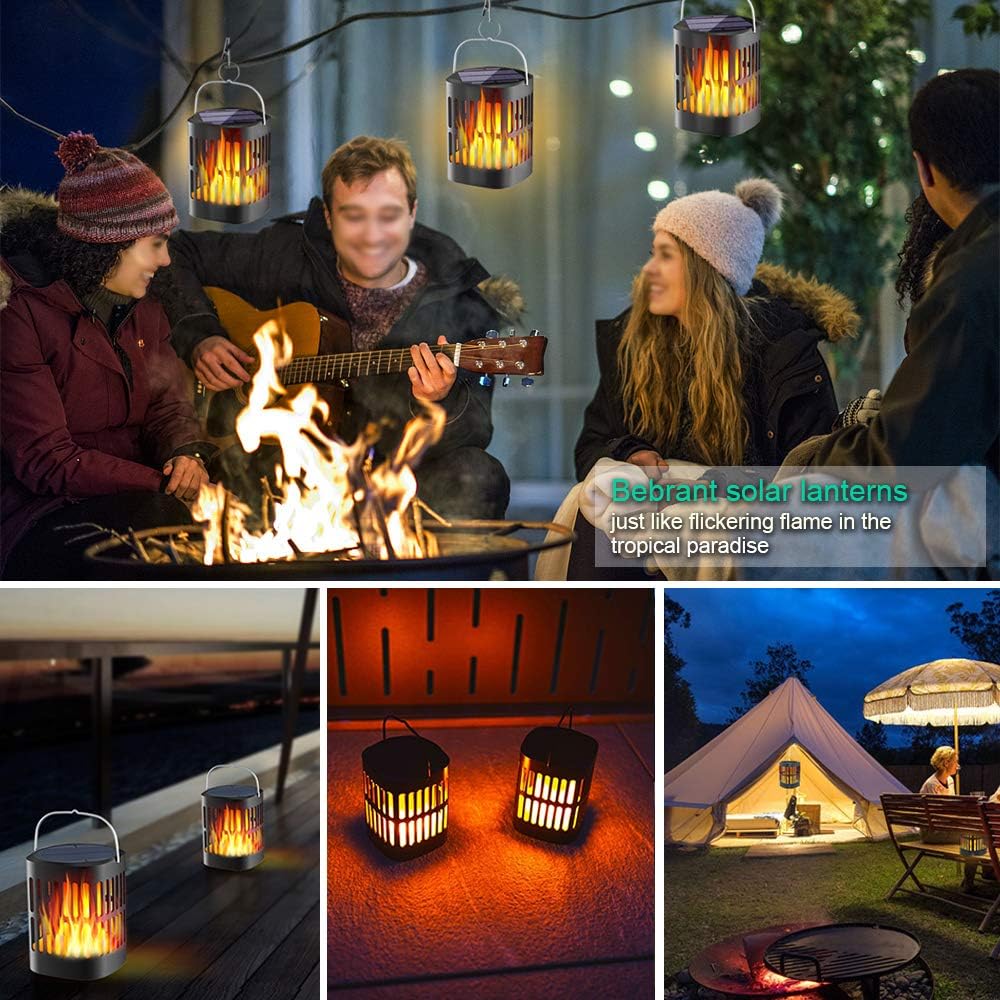 Solar LED Flame Lantern – Decorative Outdoor Lighting for Garden and Terrace with Hanging Possibility
