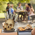 Gothic Skull Knife Holder – Decorative Resin Kitchen Organizer