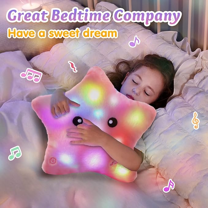 Bright LED Star Cuddly Pillow for Kids
