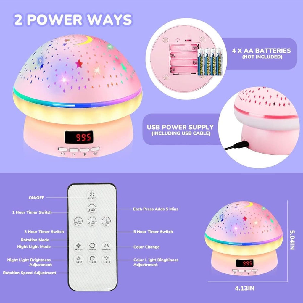 Magic star projector with 16 colours & timer function