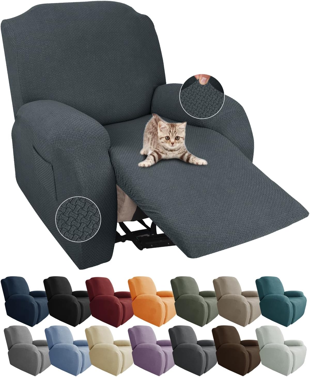 Stretch Recliner Chair Covers 4-Piece Set – CoverMate