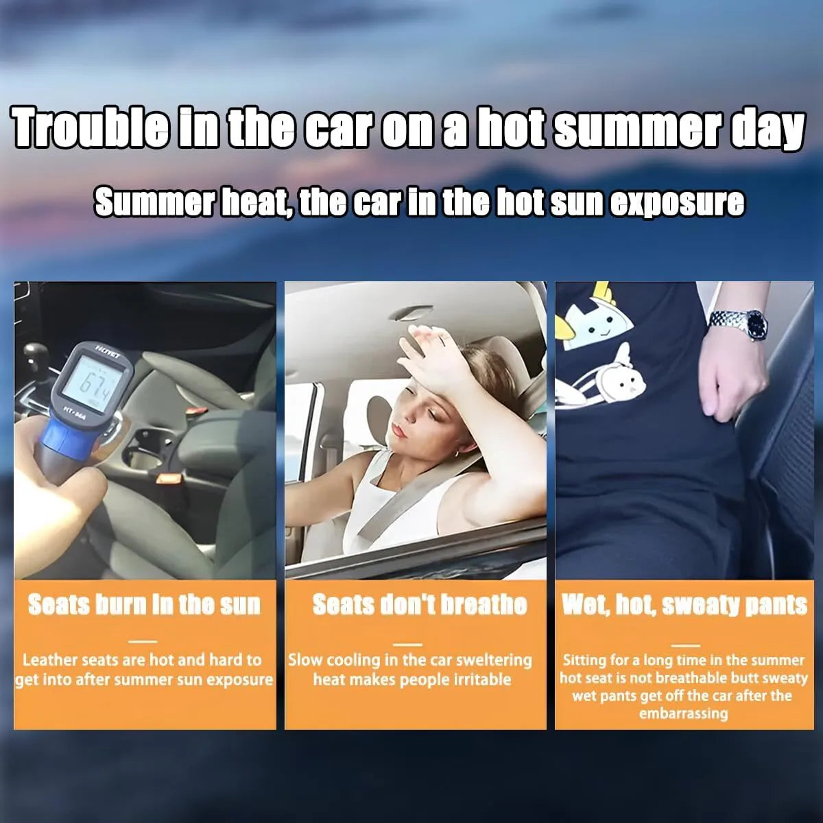 Non-slip car pillow made of ice silk, suitable for summer use