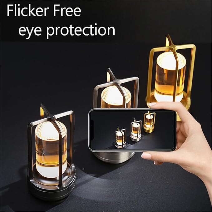 Wireless Lantern Lamp with Crystal Shade