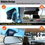 WiFi Hidden Dash Cam 1080P with 170° Wide Angle and G-Sensor