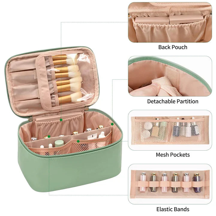 Practical Make-up Organizer for Traveling | With Compartments and Dividers