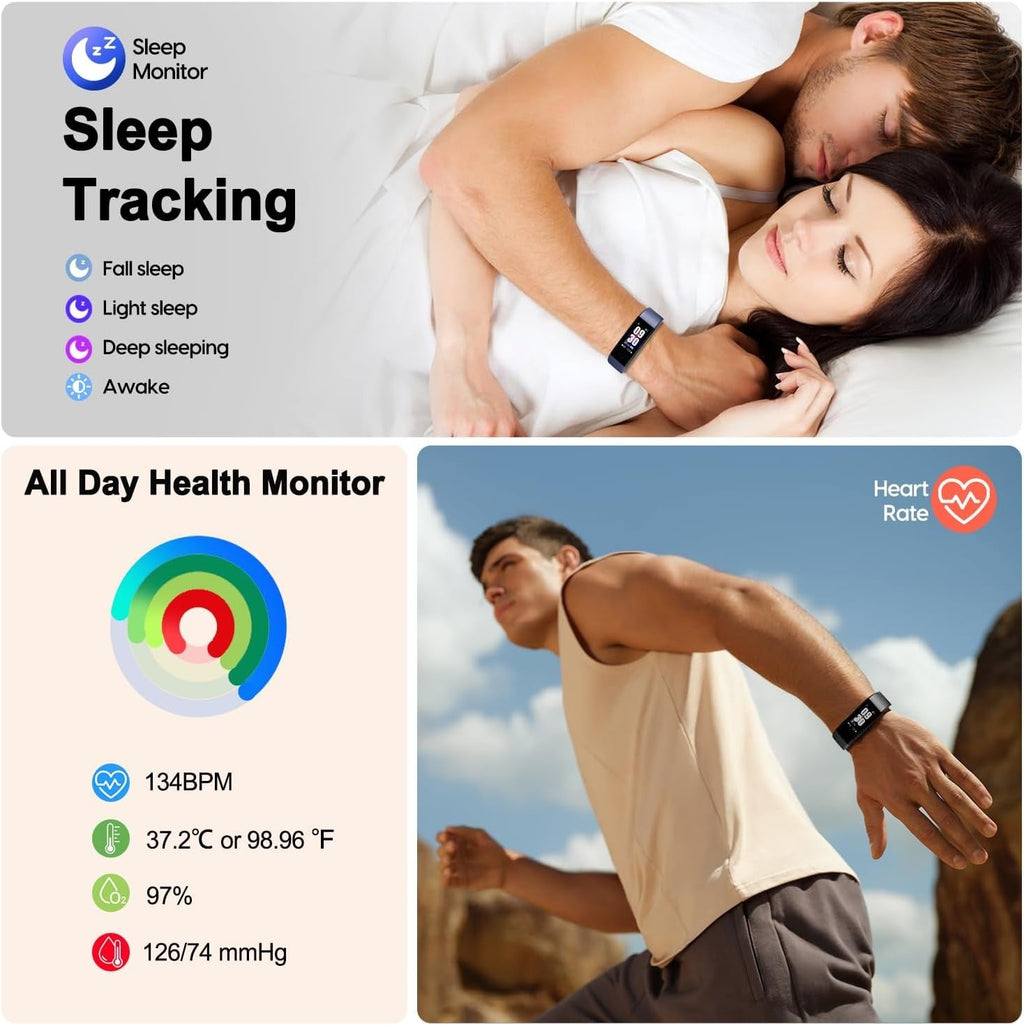 Heart Rate Monitor Smartwatch | Waterproof, Sleep Tracking & Fitness Insights for Daily Health Management