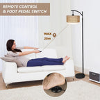 Arc Floor Lamp with Remote Control & Dual Shades – Norvella