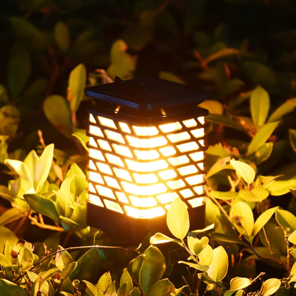 Solar LED garden lantern with ribbed design – Decorative outdoor lighting for garden