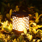Solar LED garden lantern with ribbed design – Decorative outdoor lighting for garden