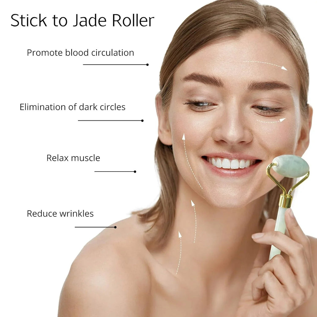 Instant Glow Gua Sha & Jade Roller Set | For radiant skin and natural relaxation