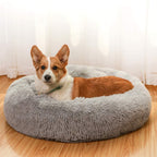 Beef Plush Calming Donut Dog Bed for Small to Large Dogs