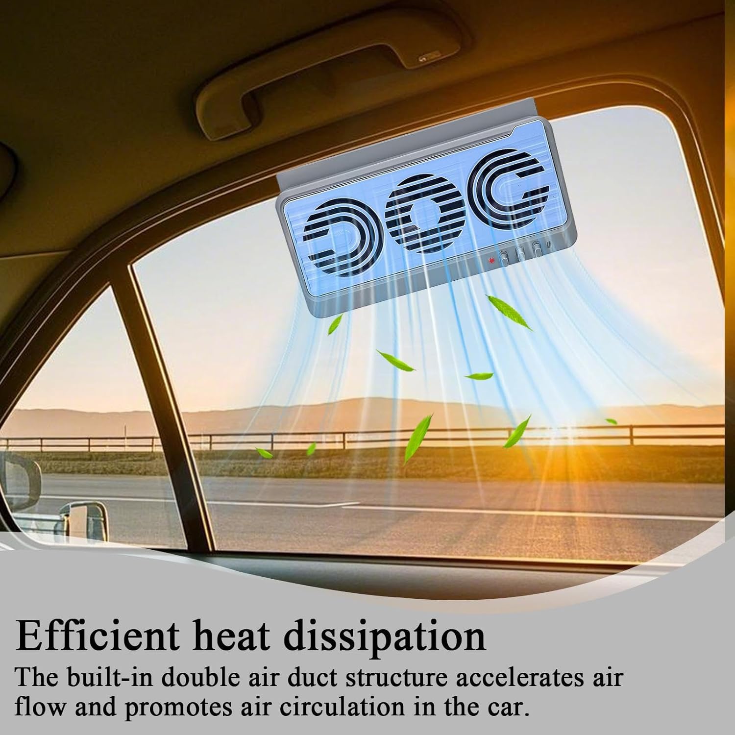 Solar Car Window Fan – Dual Duct Ventilation Exhaust & Cooling Accessory – Aurovent