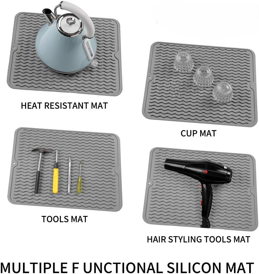 KÜCHENWELLA Silicone Kitchen Mat | Heat Resistant & Non-Slip | Dish Mat, Refrigerator & Drawer Liner | BPA-Free & Easy to Clean
