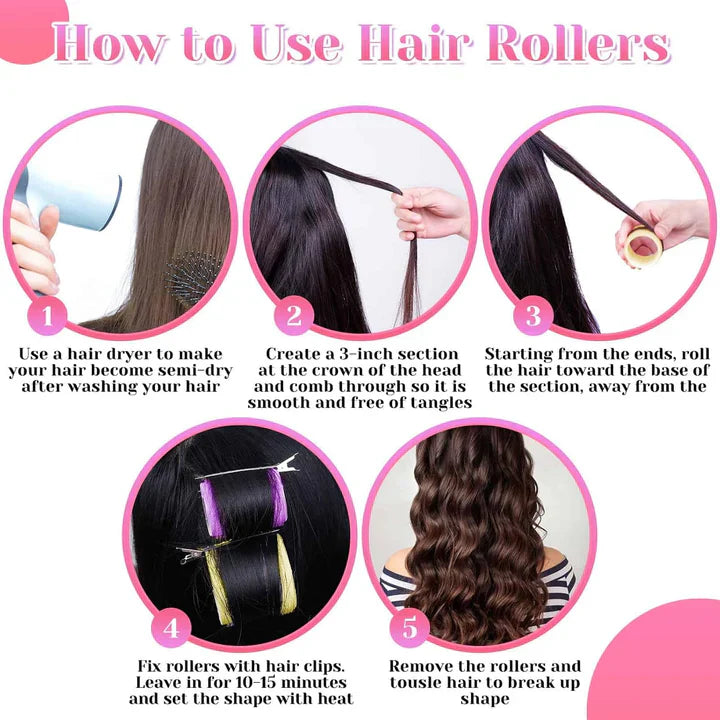 Self-adhesive hair rollers | For voluminous and long-lasting curls