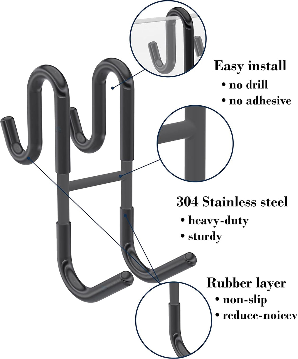 Rust-resistant door-mounted shower hook – Strong multifunctional hanging hook