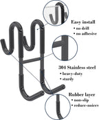 Rust-resistant door-mounted shower hook – Strong multifunctional hanging hook