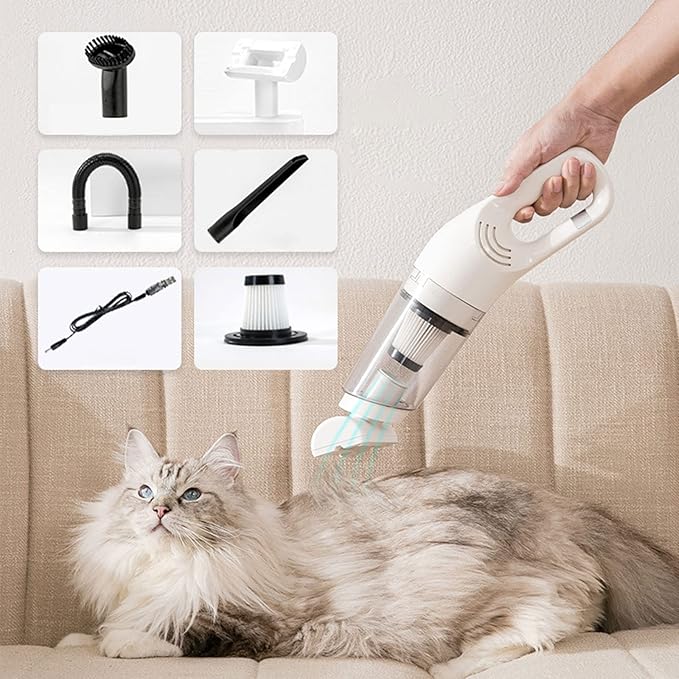 Cordless pet hair vacuum cleaner with HEPA & 4 attachments
