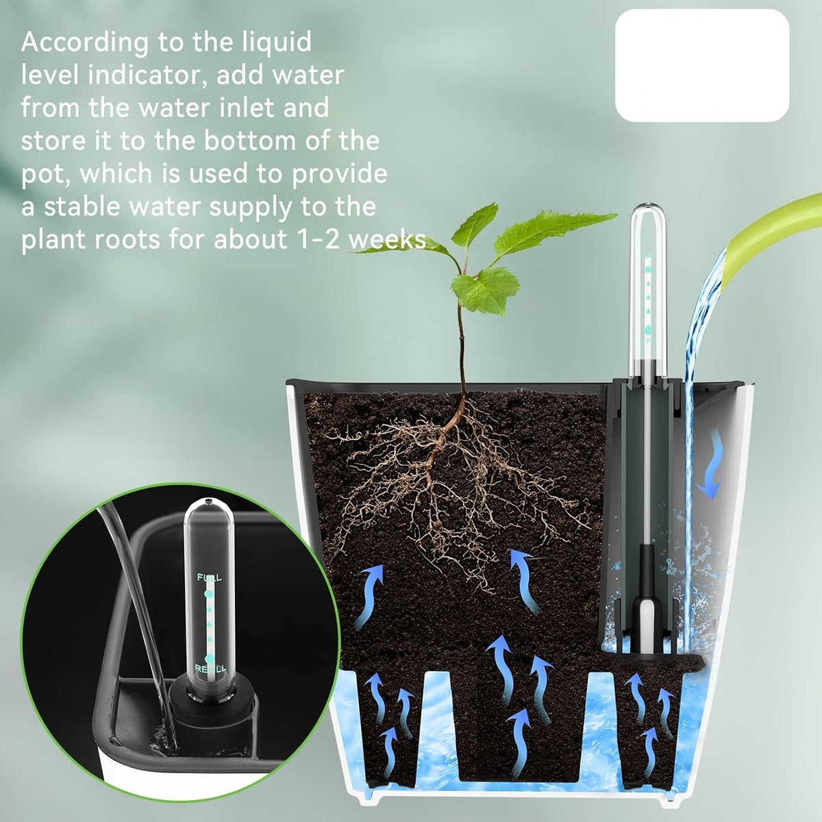 Flower pot with irrigation system – Self-watering plant pot for indoor and outdoor use